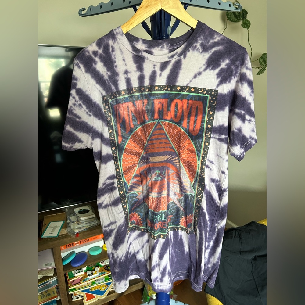 Pink Floyd Purple and White Tie-Dye Shirt